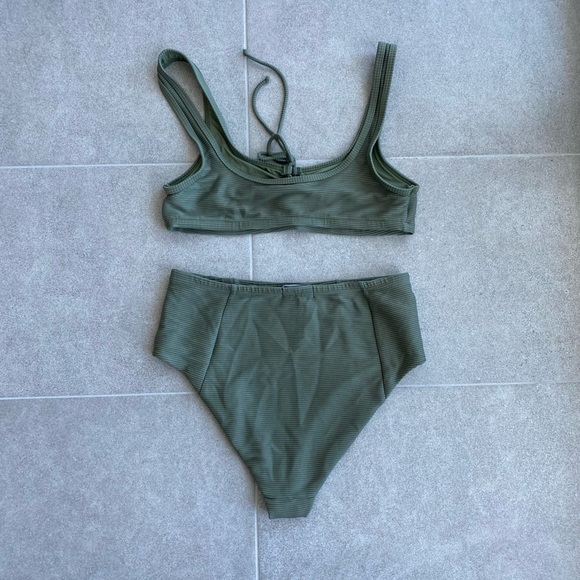 Onia Ribbed Bikini Set M/S Green - Picture 3 of 12